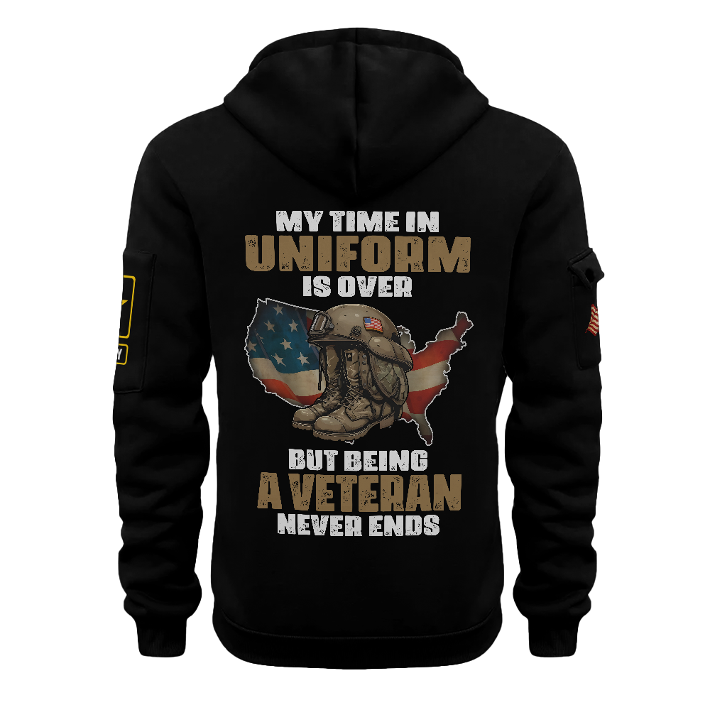 My Time In Uniform Is Over Customizable Quarter Zip Hoodie