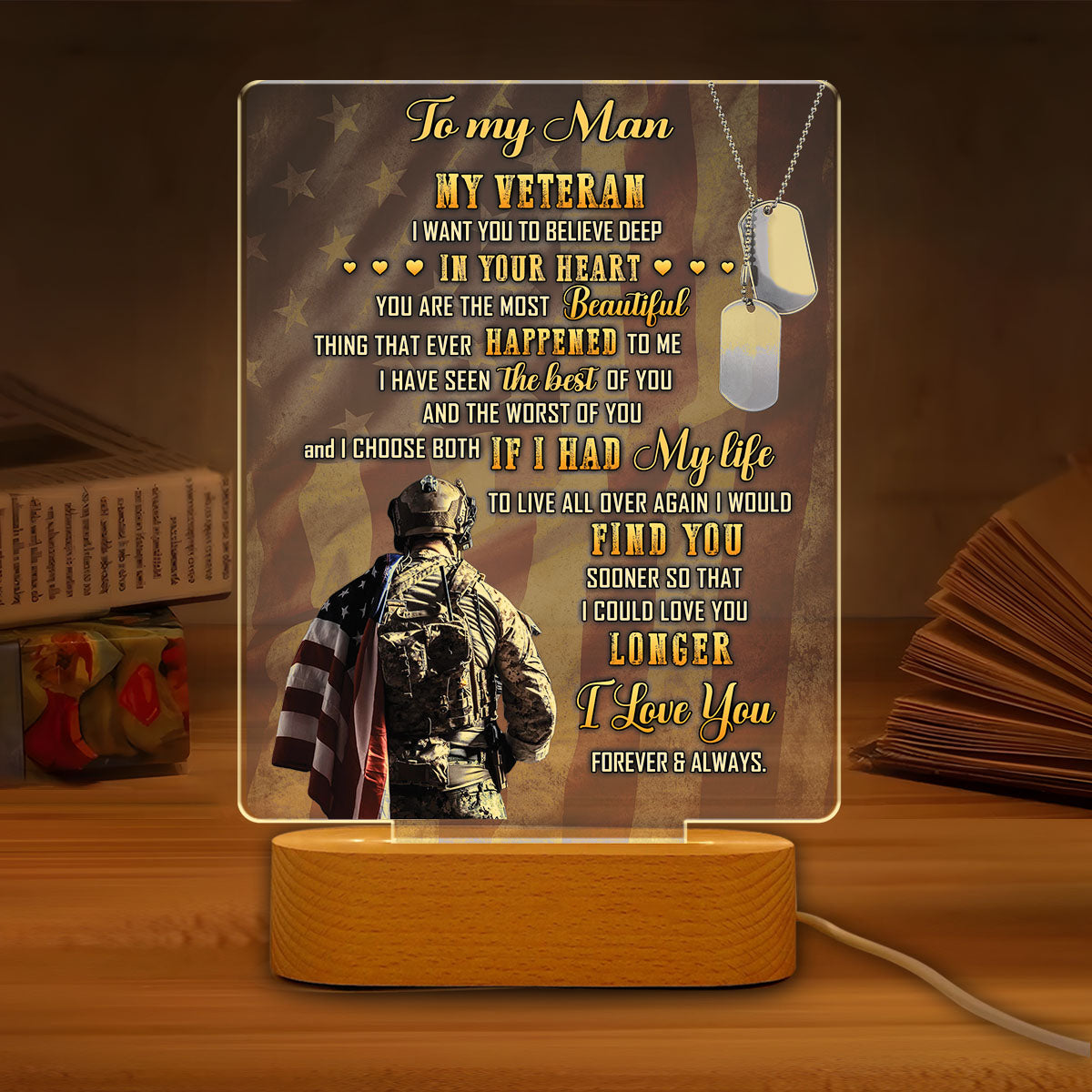 Veteran To My Man My Husband - 3D LED LAMP