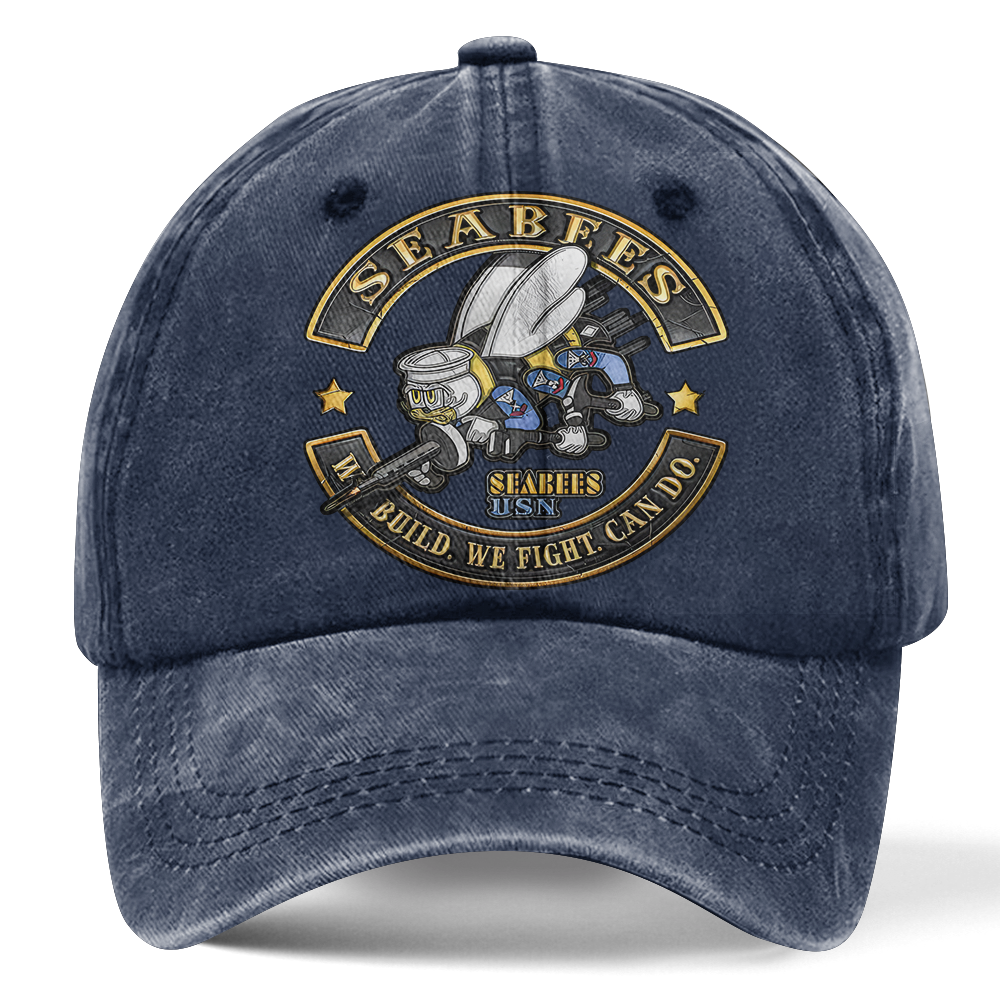 Personalizable Navy Seabee Washed Cap