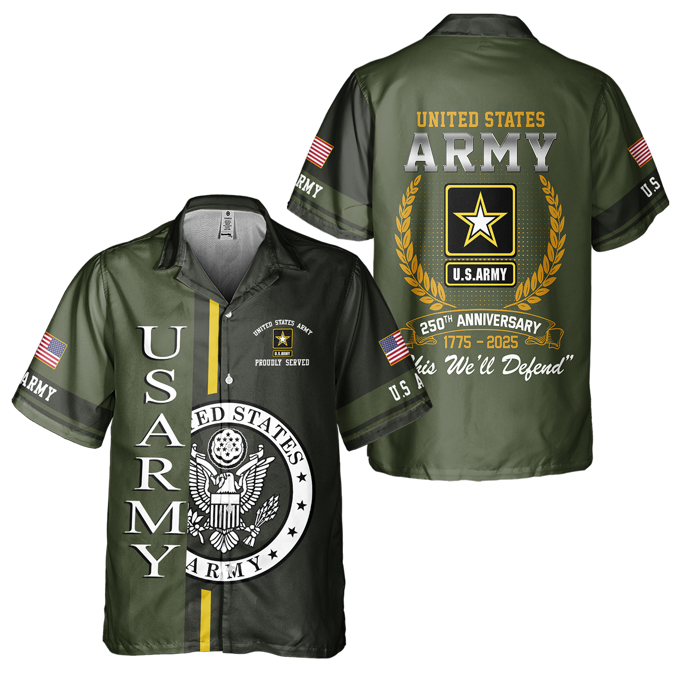 Army 250th Anniversary Cuban Shirt