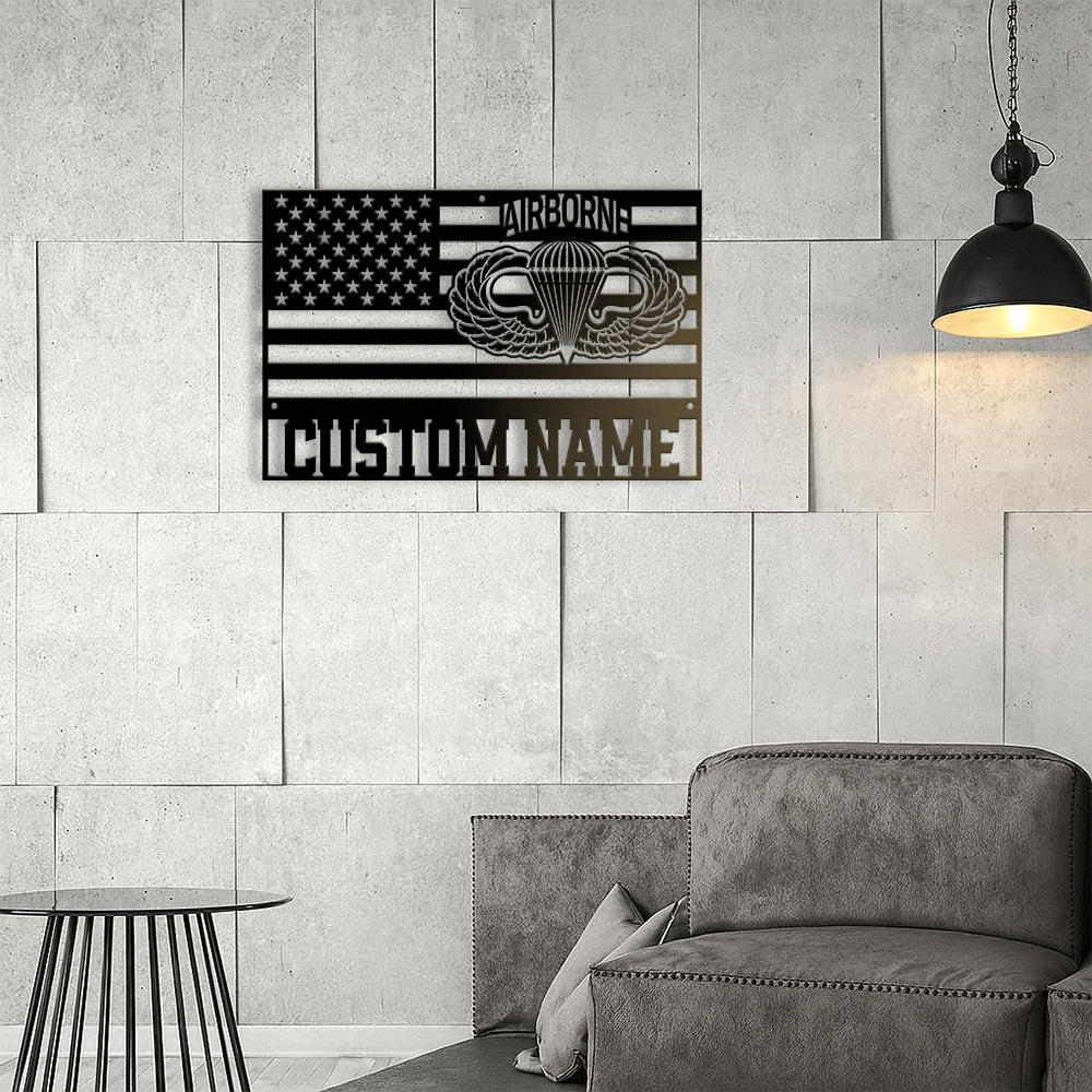 Personalized Airborne Metal Sign Wall Art