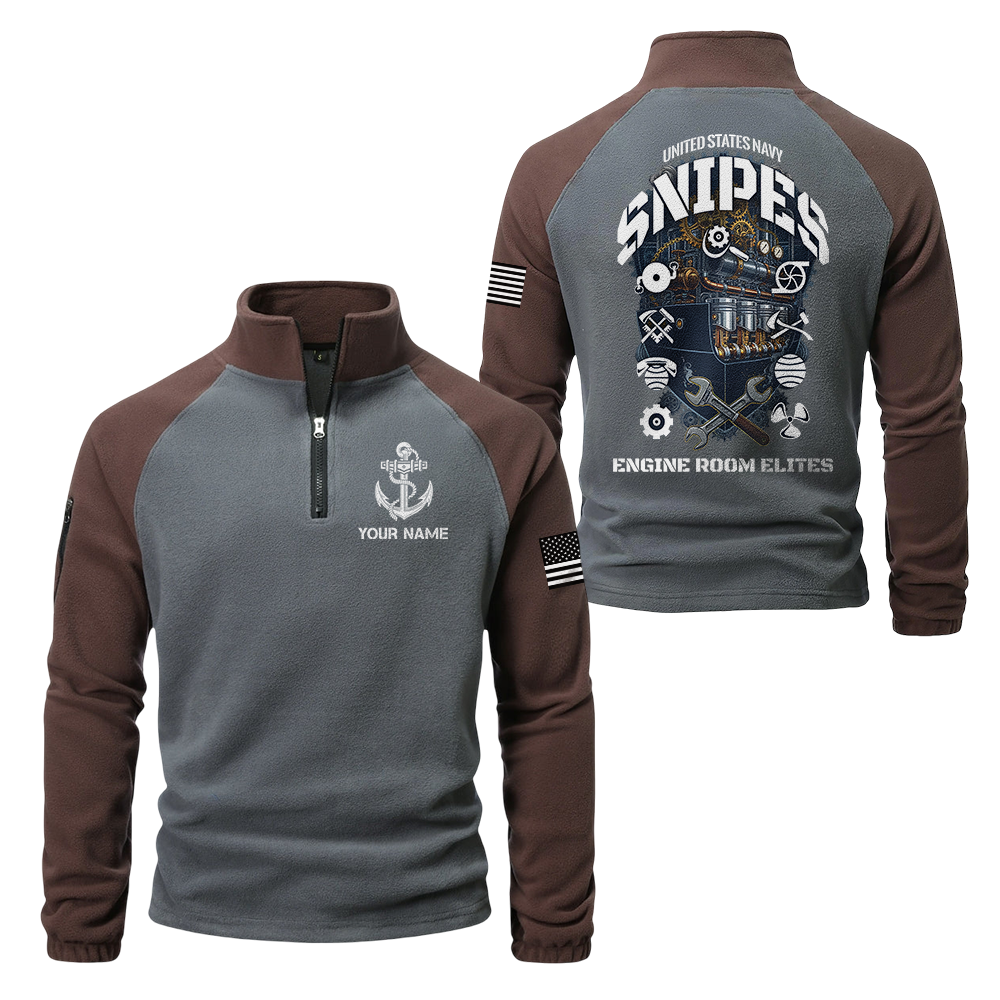 Personalizable Navy Snipes Half-Zip Raglan Sweatshirt