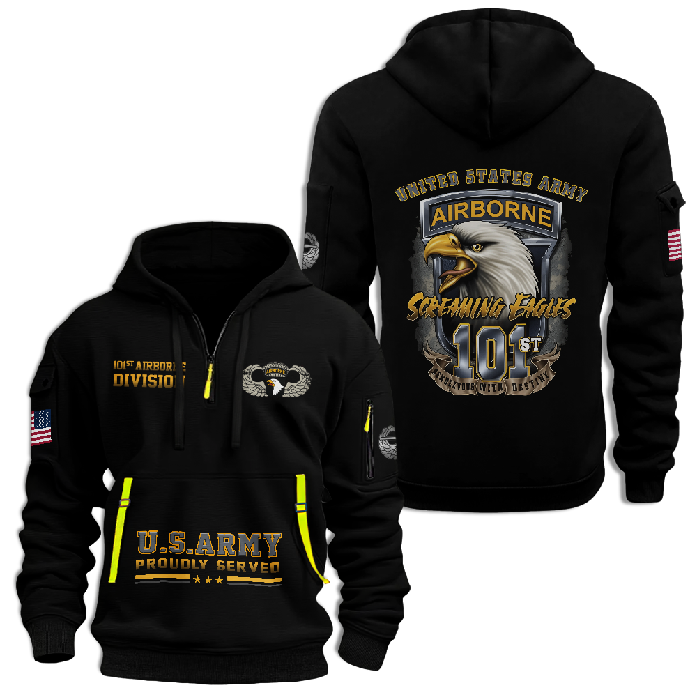 101st Airborne Division Quarter Zip Hoodie