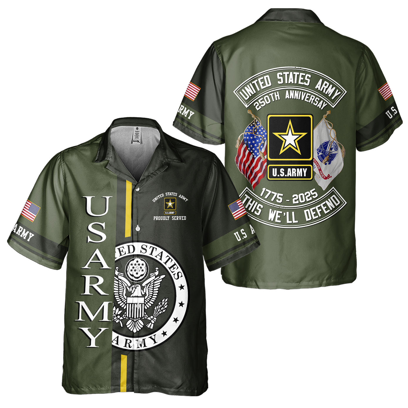 Army 250th Anniversary Cuban Shirt
