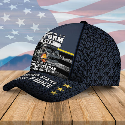 Being An Air Force Veteran Never Ends Hat Cap