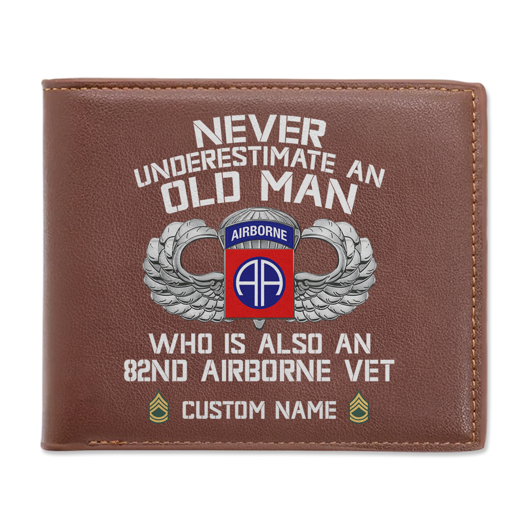 Personalizable 82nd Airborne Division Leather Wallet
