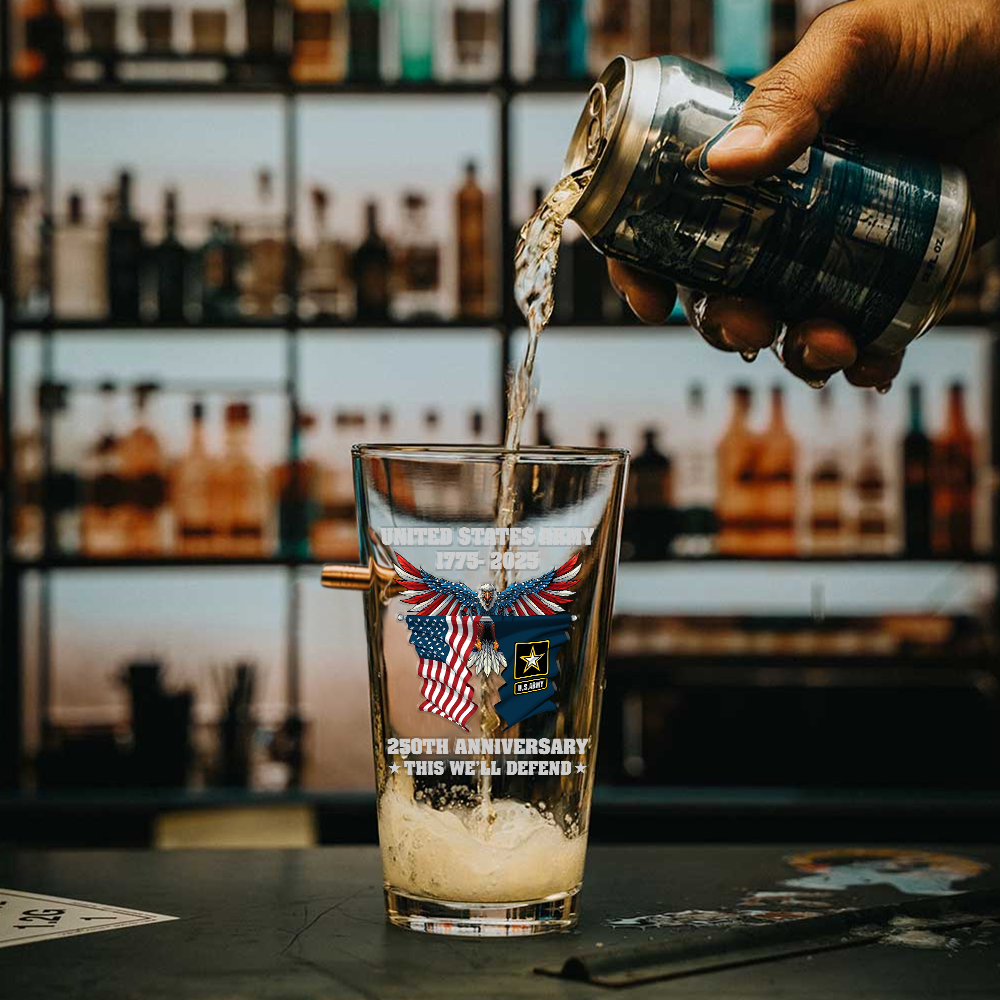 Army 250th Anniversary Bullet Pint Glass