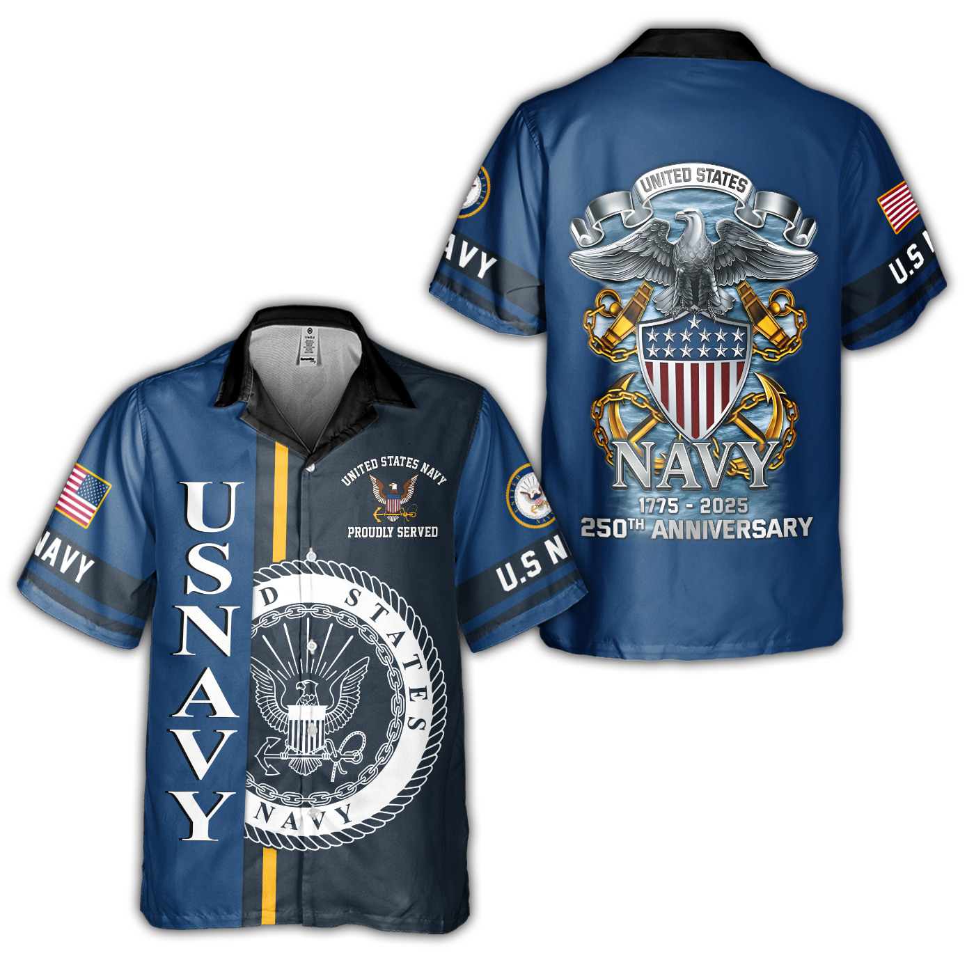 Navy 250th Anniversary Cuban Shirt