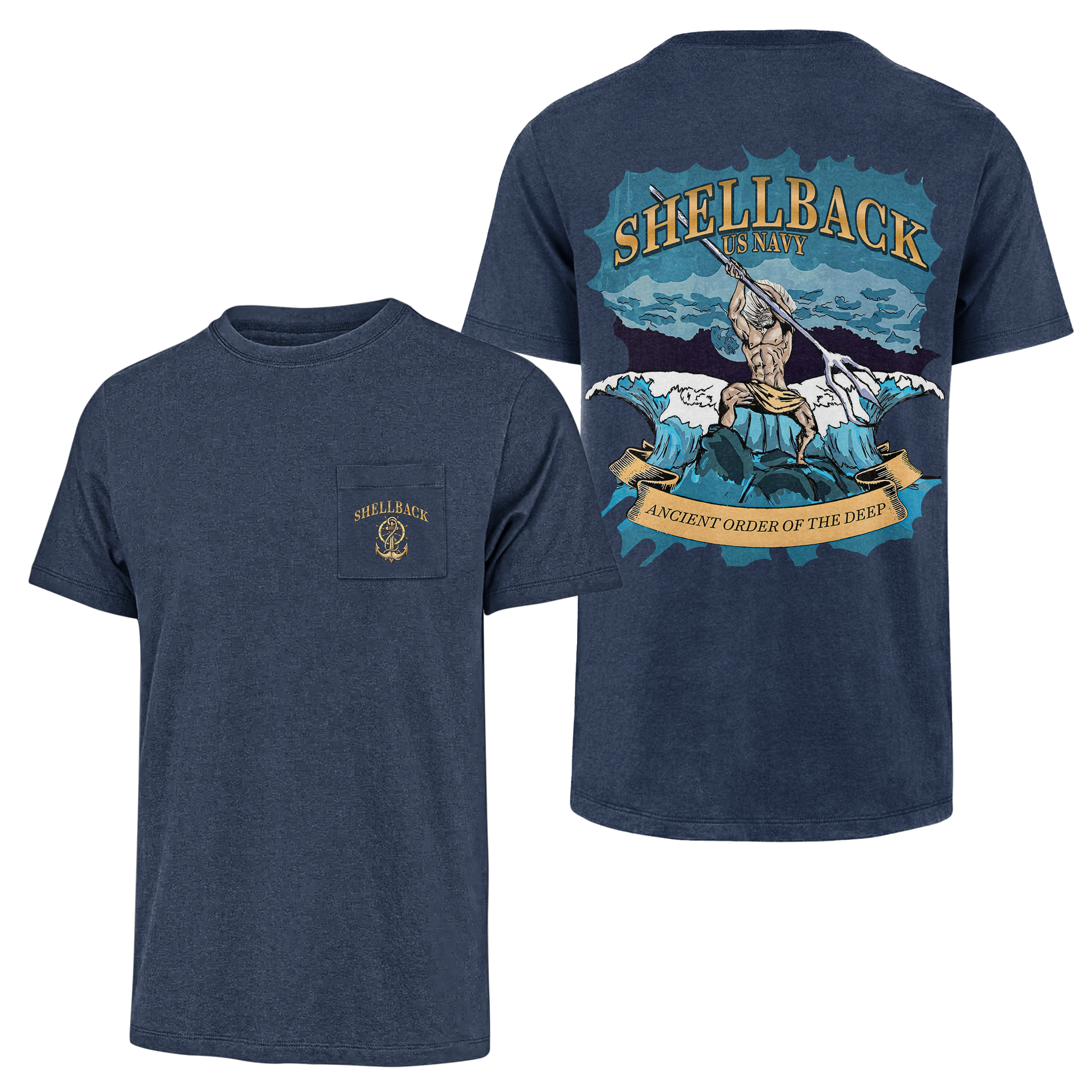 Shellback Ancient Order Of The Deep Double Sided Pocket T-shirt