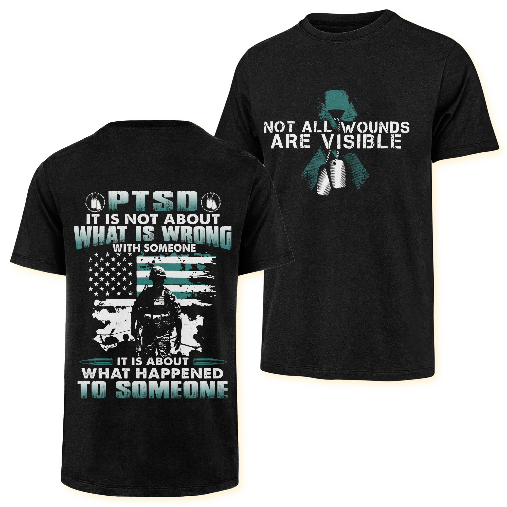 PTSD Not All Wounds Are Visible Double Side Classic T-shirt