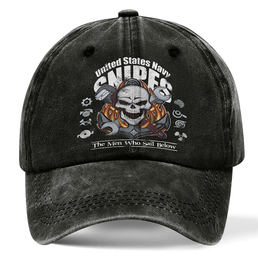 Personalizable Navy Snipes Washed Cap