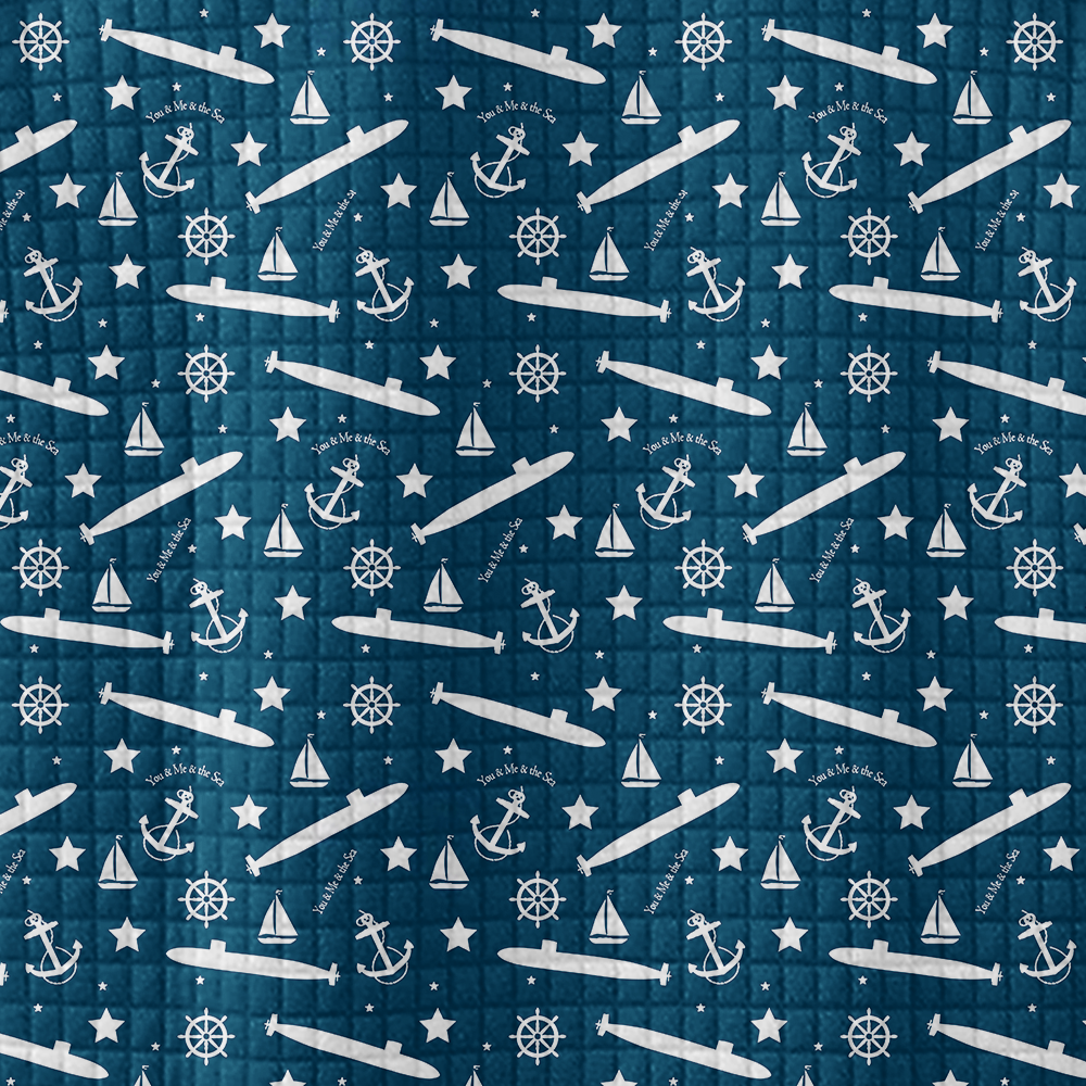 Navy Submarine Waffle Stand Collar Sweatshirt