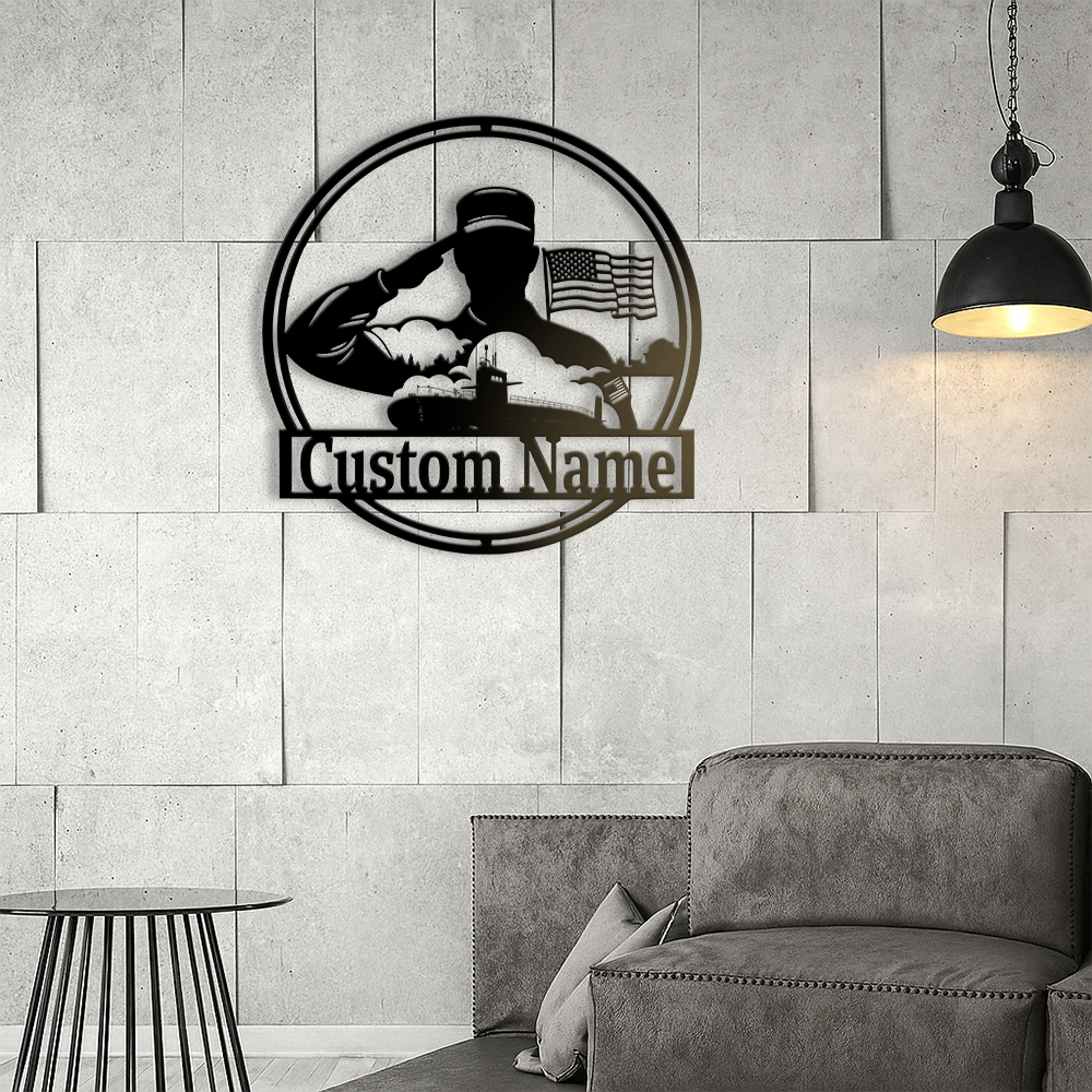 Personalized Navy Submarine Metal Sign Wall Art