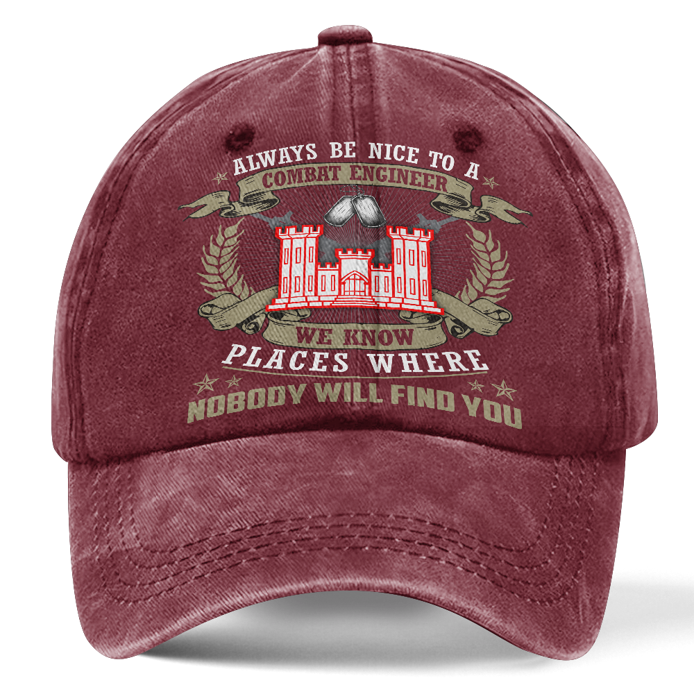 Personalizable Combat Engineer Washed Cap