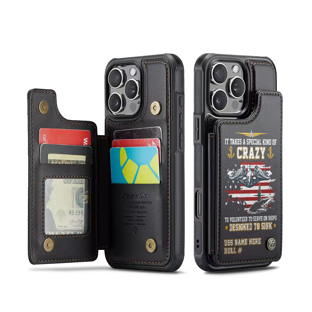 Personalizable Navy Submarine Serve On Ships Designed To Sink Wallet Phone Case