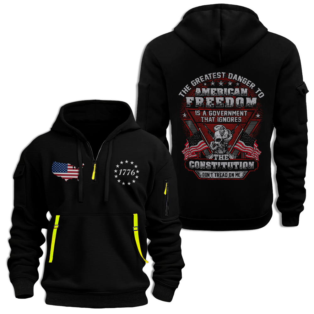 The Greatest Danger To American Freedom Quarter Zip Hoodie