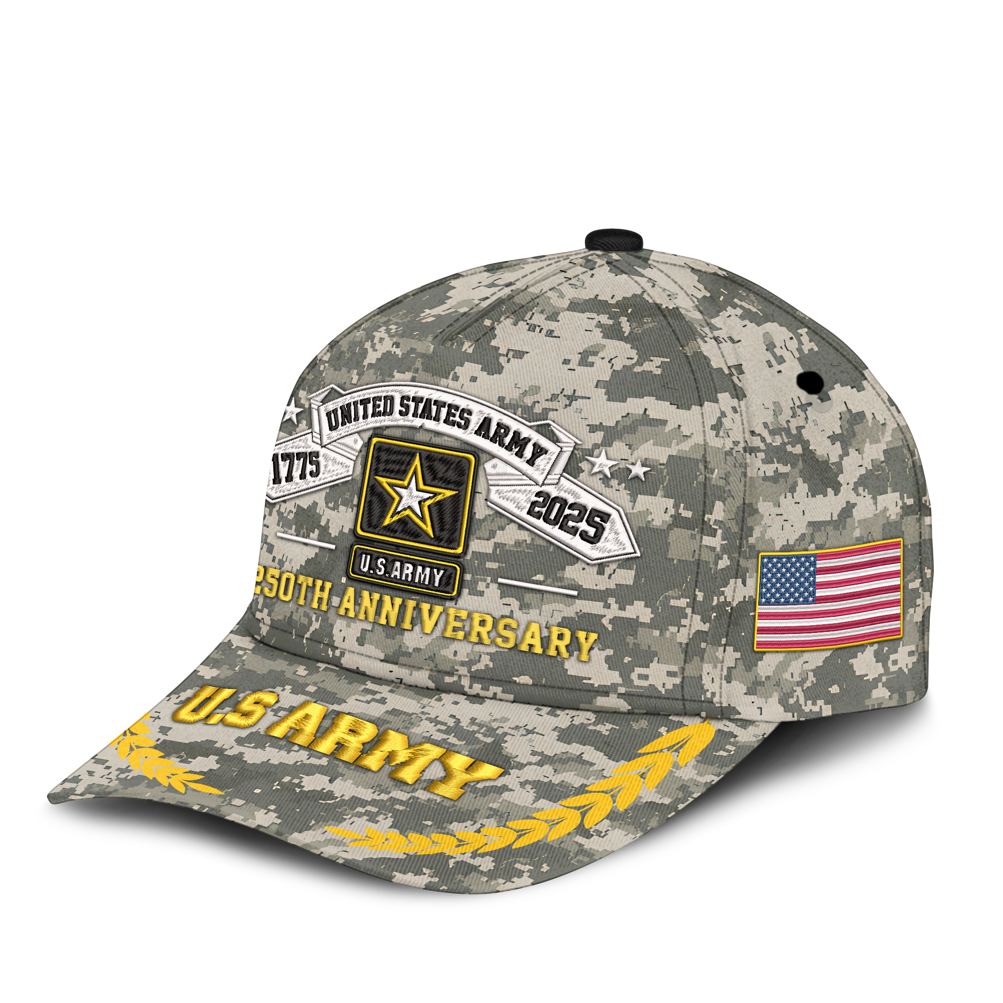 Army 250th Anniversary Embroidered & Printed Cap