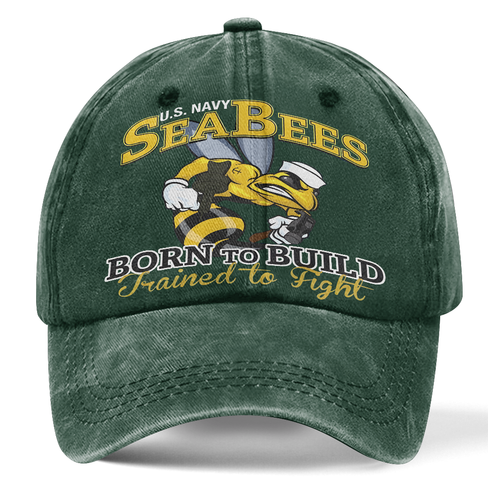 Personalizable Navy Seabee Washed Cap