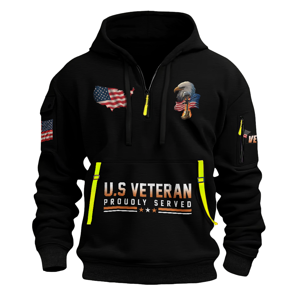 Being A Veteran Never Ends Quarter Zip Hoodie