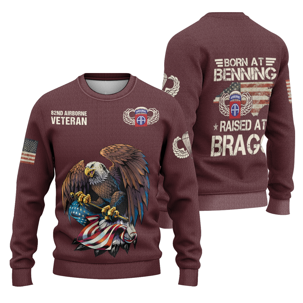 Born At Benning Raised At Bragg Knitted Sweatshirt