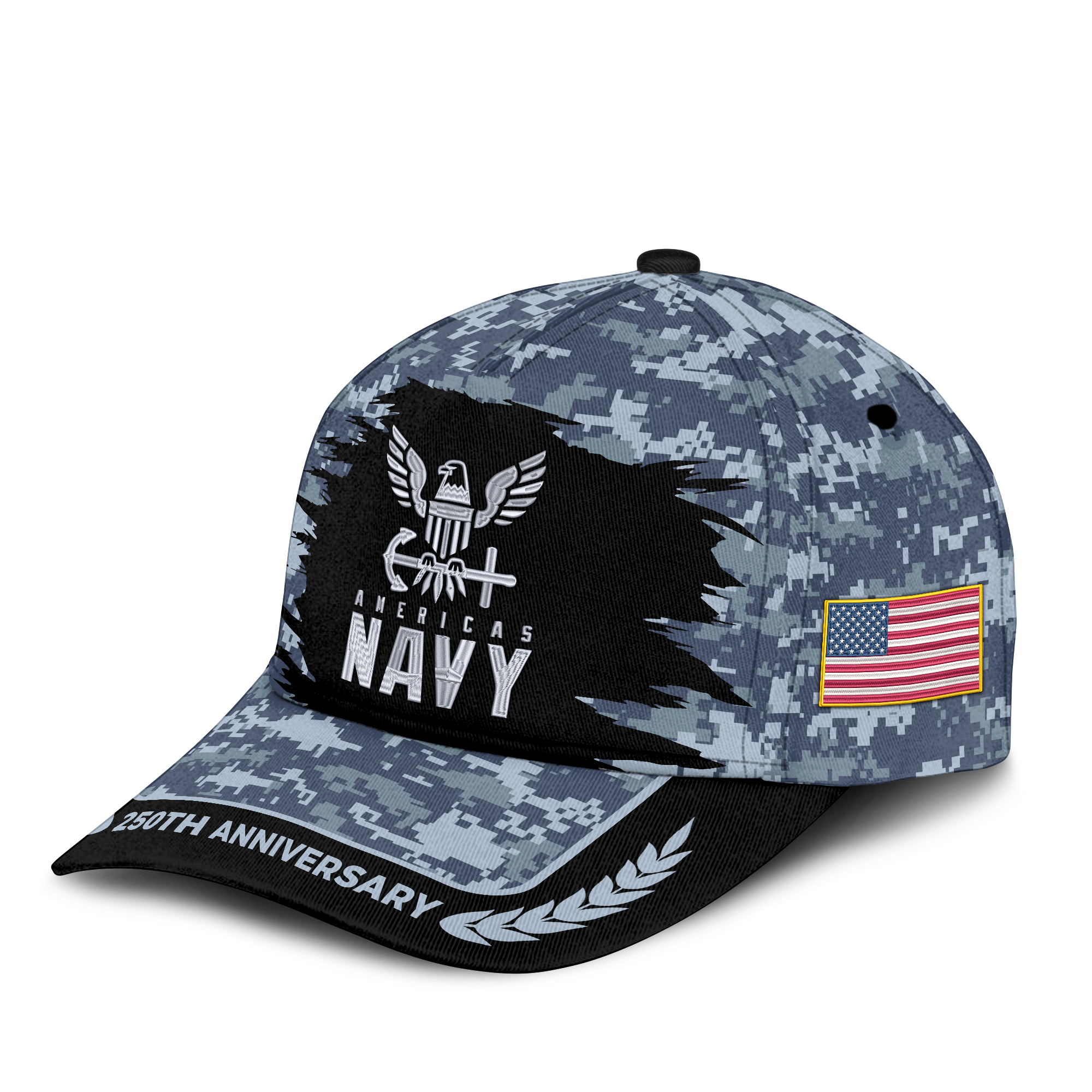 Navy 250th Anniversary Embroidered & Printed Cap