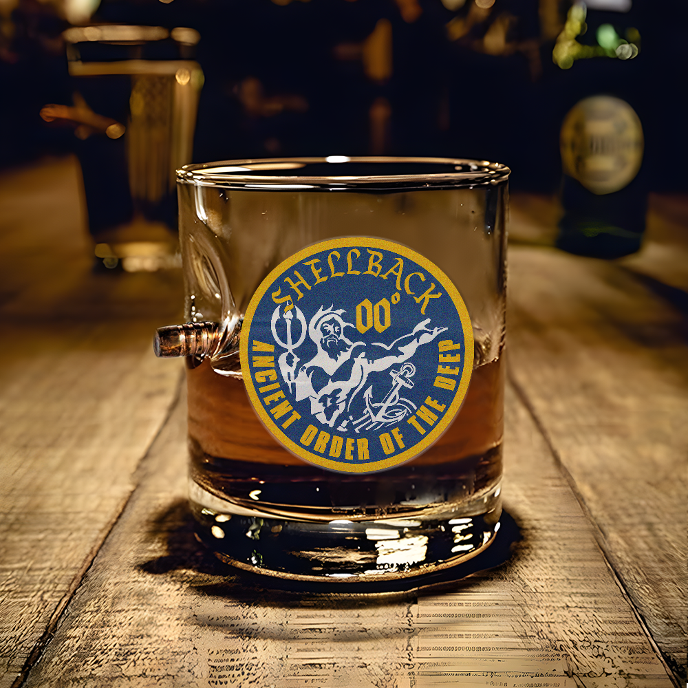 Shellback Ancient Order Of The Deep Bullet Whiskey Glass
