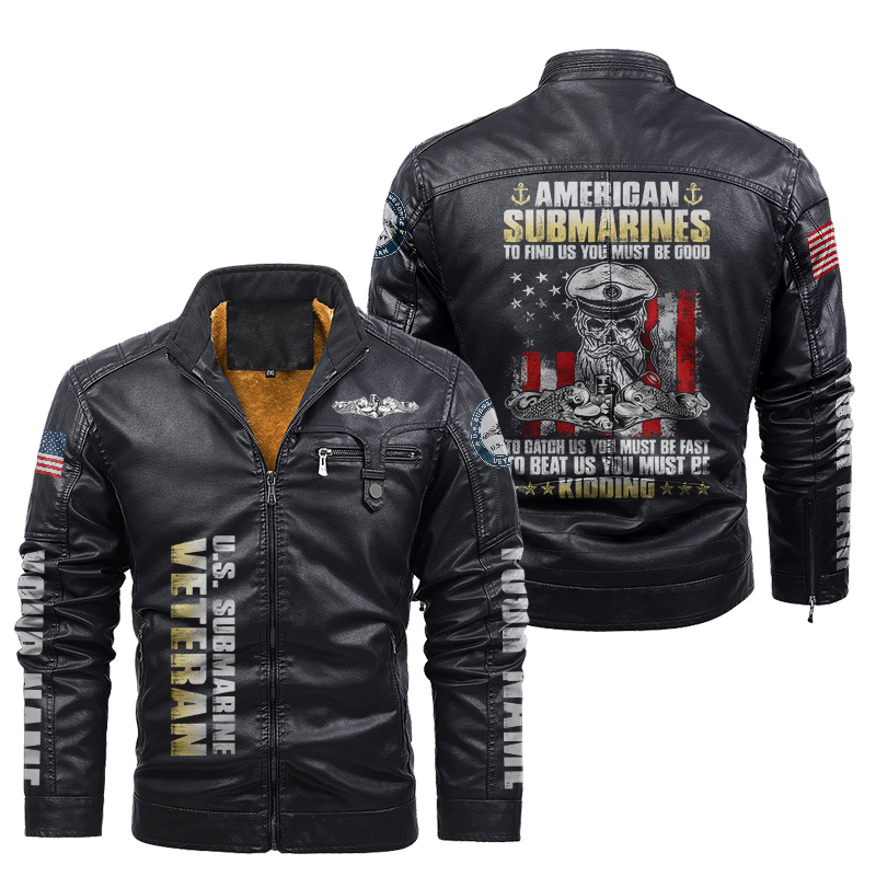 Personalizable Navy Submarine To Find Us You Must Be Good Leather Jacket