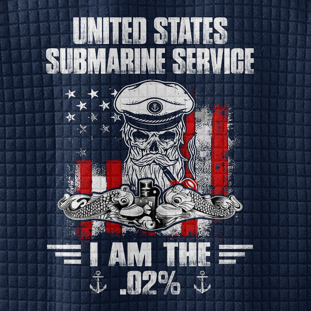 Navy Submarine I Am The .002% Waffle Stand Collar Sweatshirt