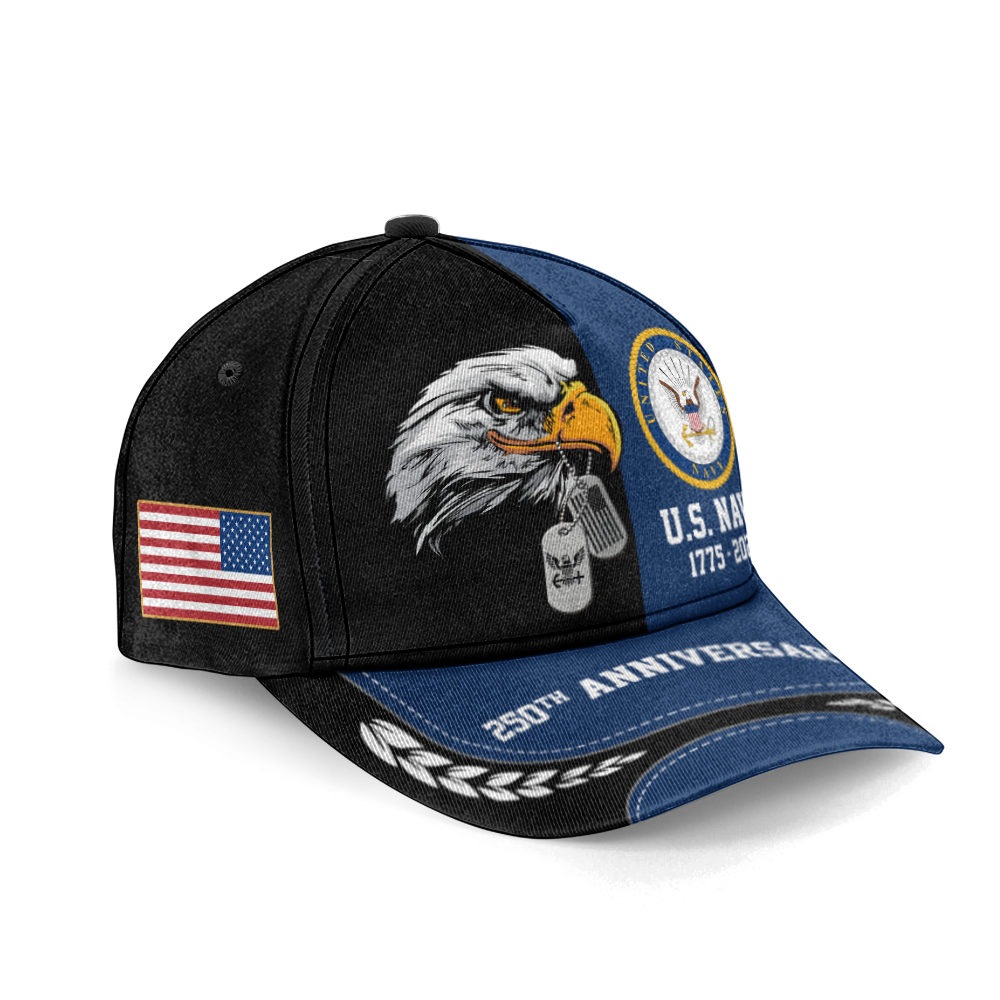 Personalizable Navy 250th Anniversary Classic Cap