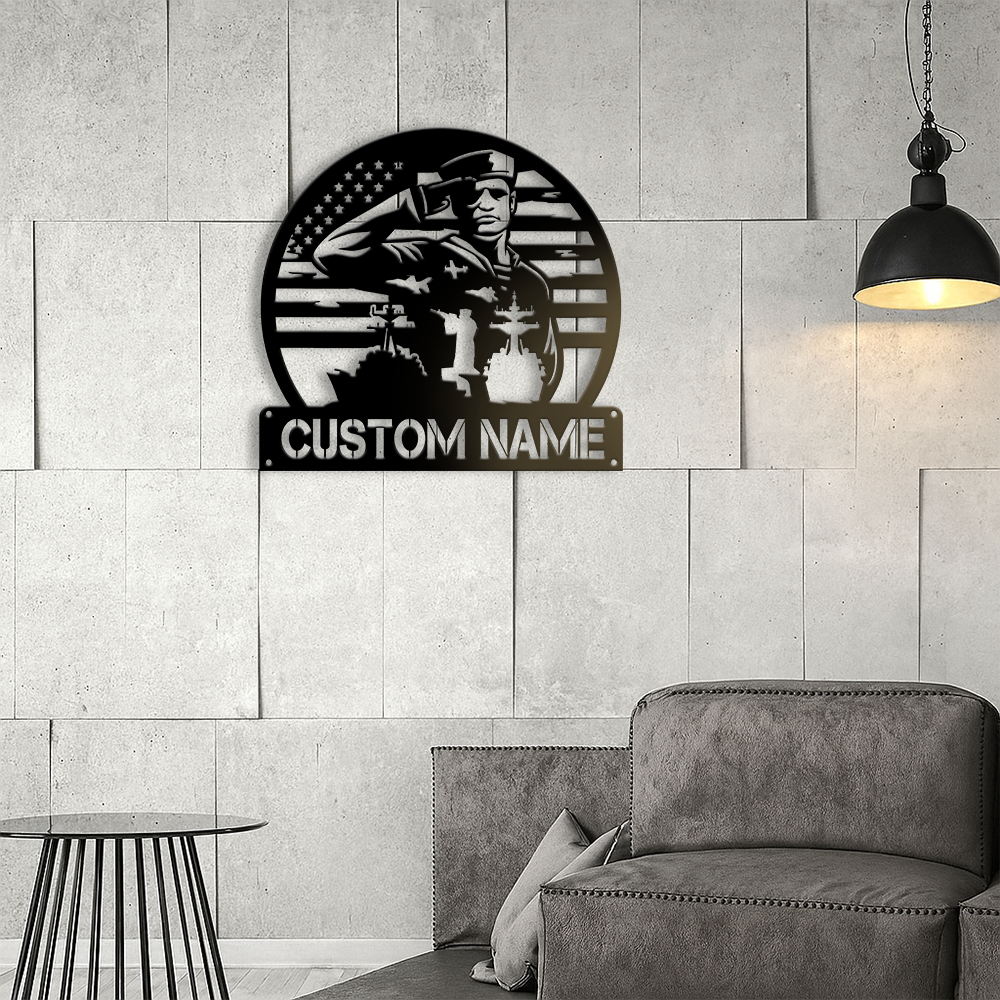 Personalized Navy Sailor Metal Sign Wall Art