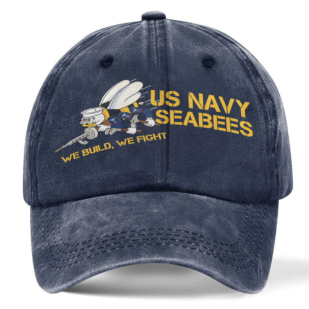 Personalizable Navy Seabee Washed Cap