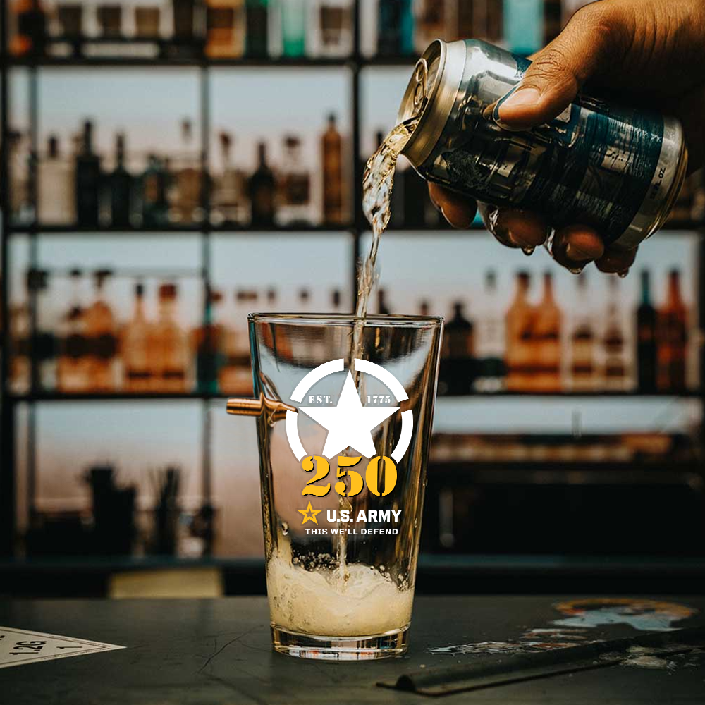 Army 250th Anniversary Bullet Pint Glass