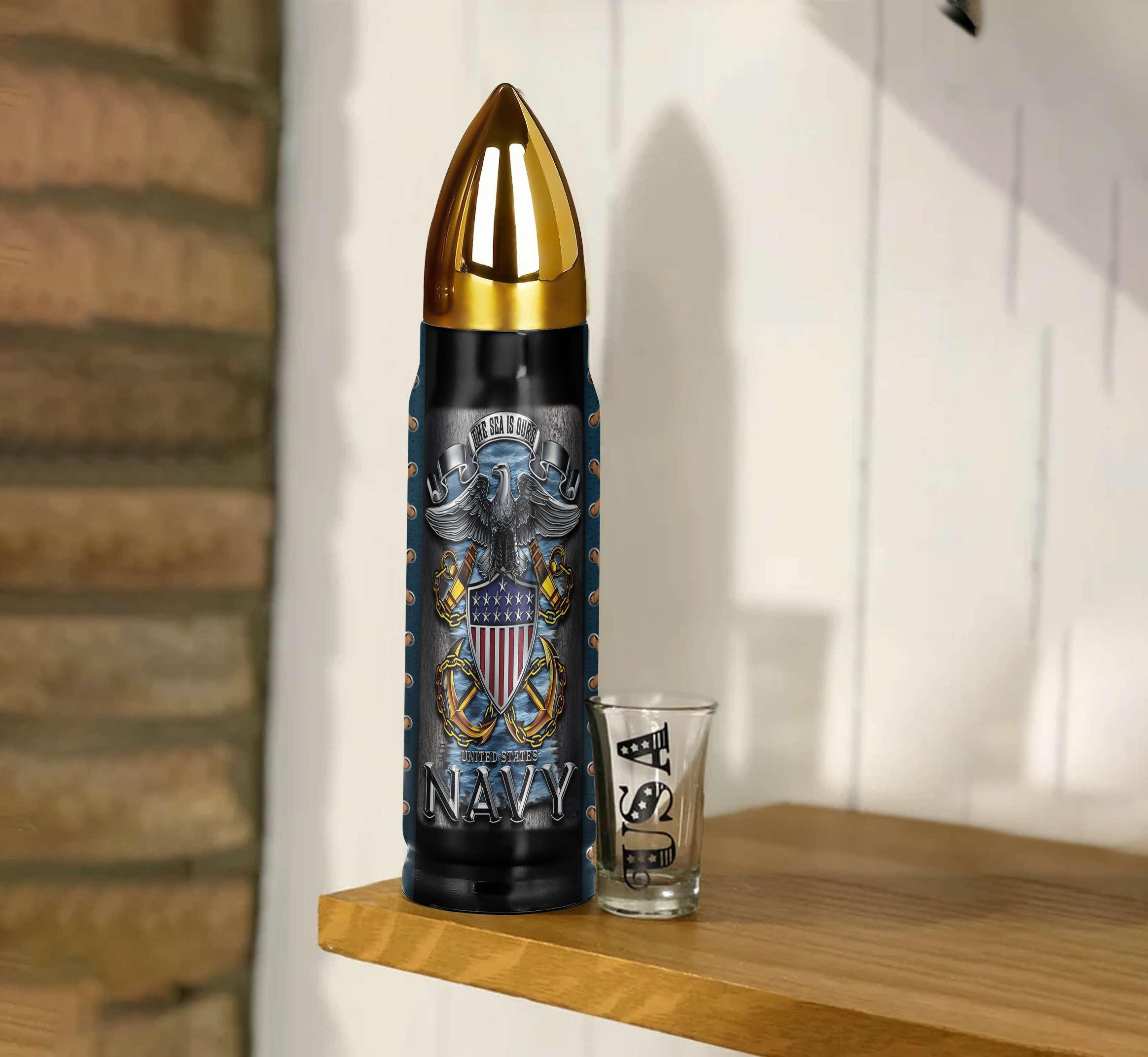 Navy Veteran This Sea Is Ours Bullet Tumbler