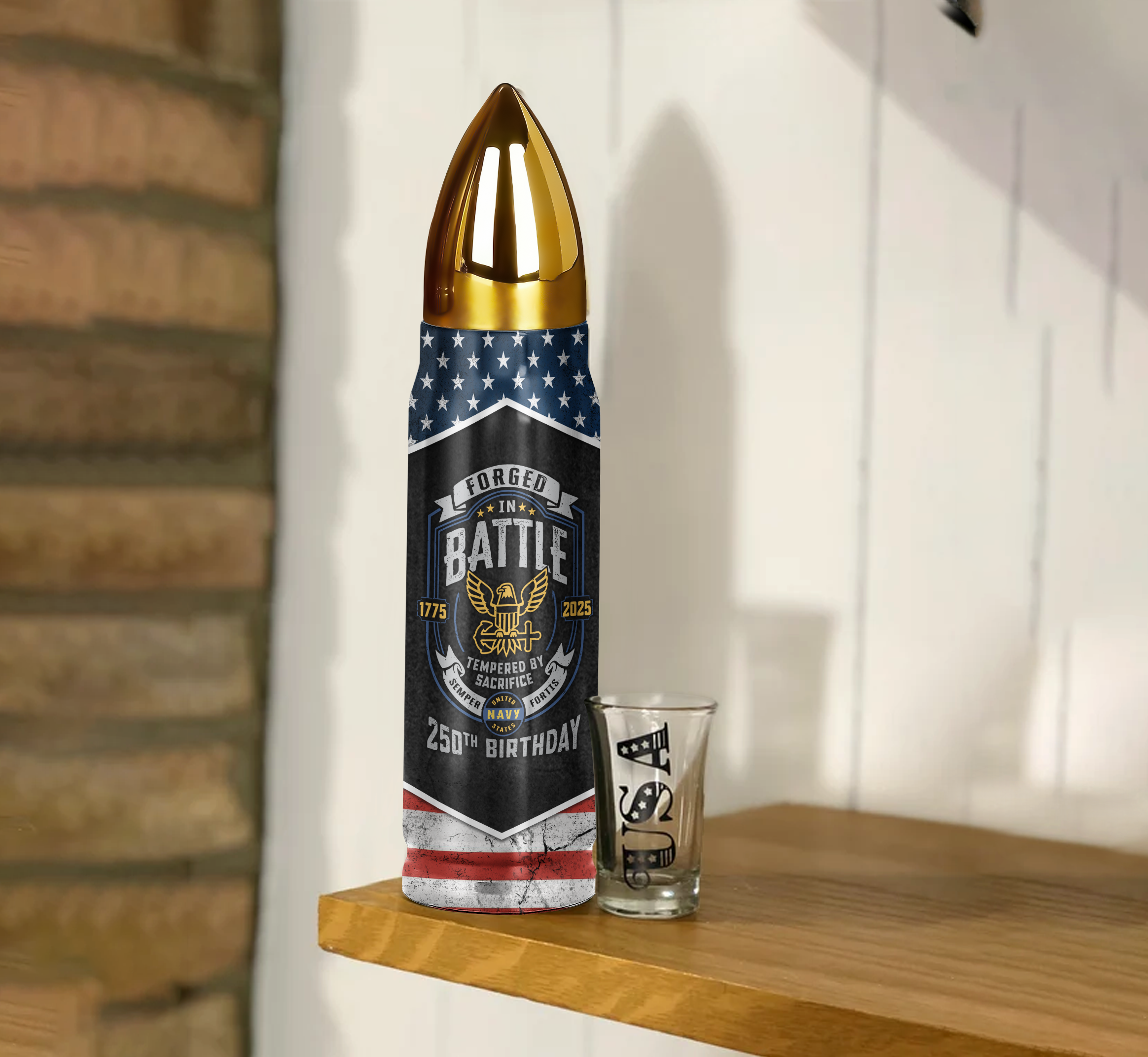 Navy 250th Anniversary Bullet Tumbler