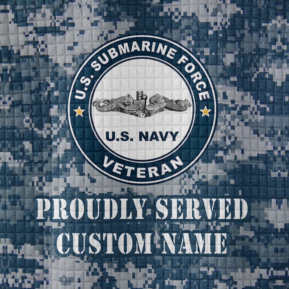 Personalizable Navy Submarine Waffle Stand Collar Sweatshirt