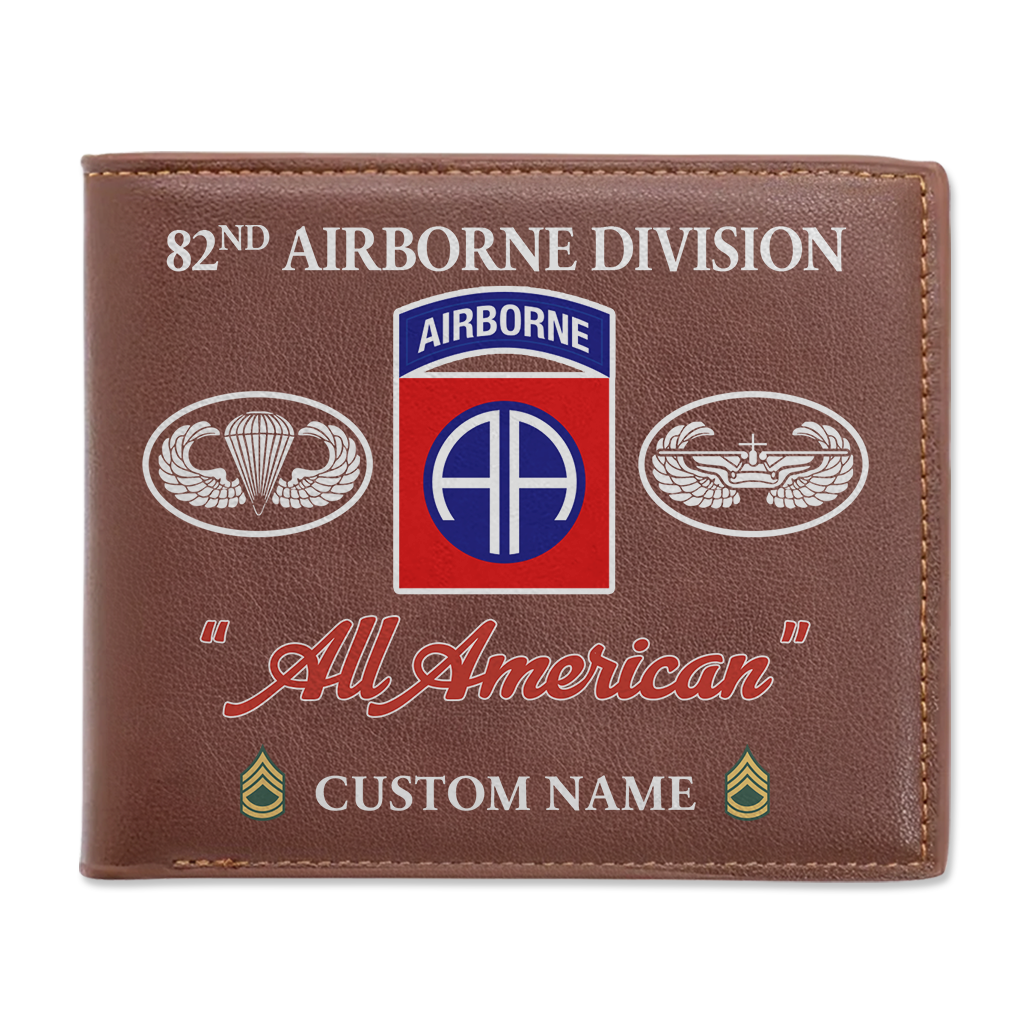Personalizable 82nd Airborne Division Leather Wallet