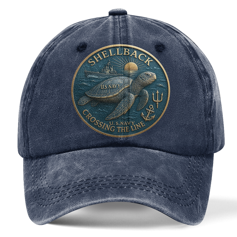 Personalizable Navy Shellback Washed Cap