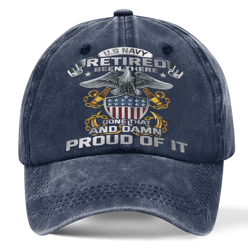 Personalized Navy Been There Done That Washed Cap