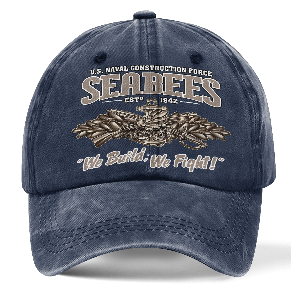 Personalizable Navy Seabee Washed Cap