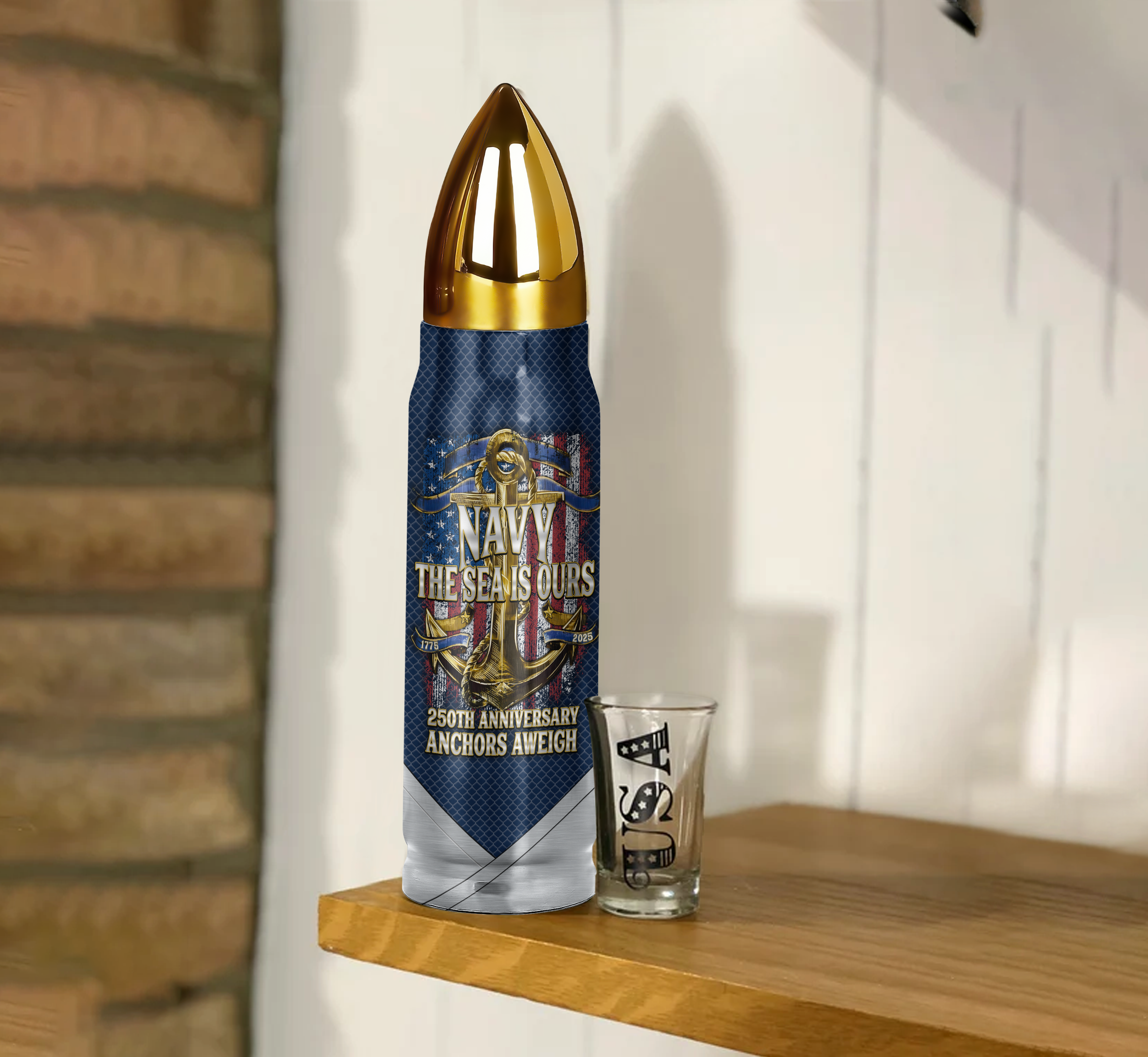 Navy 250th Anniversary Bullet Tumbler