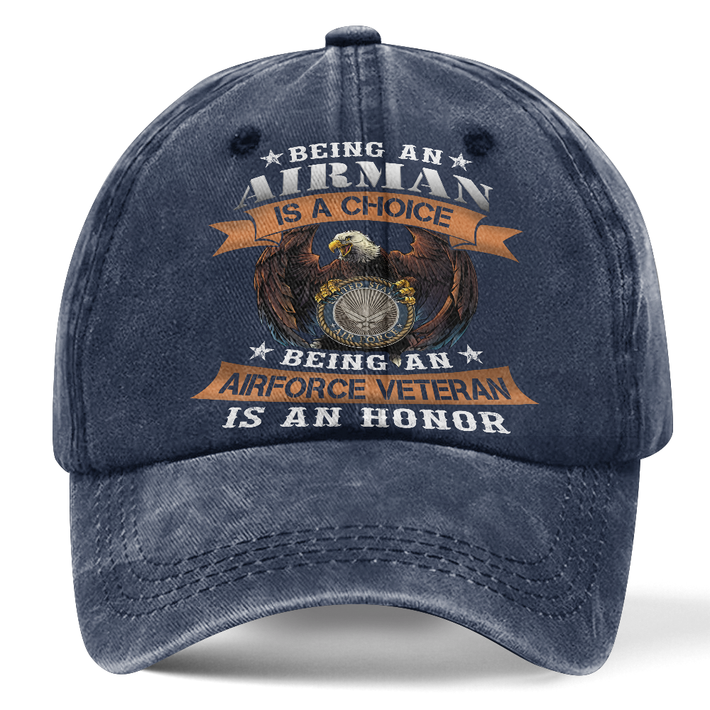 Personalizable Being An Air Force Veteran Is An Honor Washed Cap
