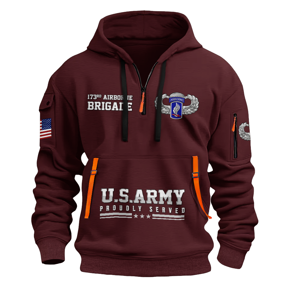 173rd Airborne Brigade Quarter Zip Hoodie