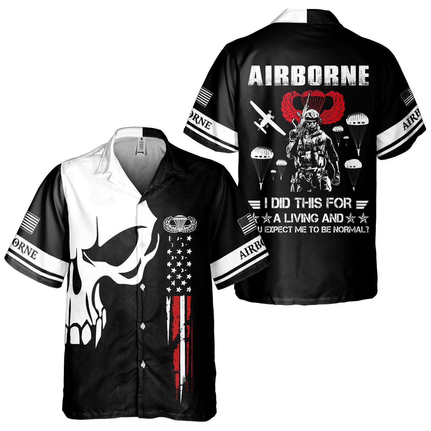 Airborne I Did This For A Living Cuban Shirt