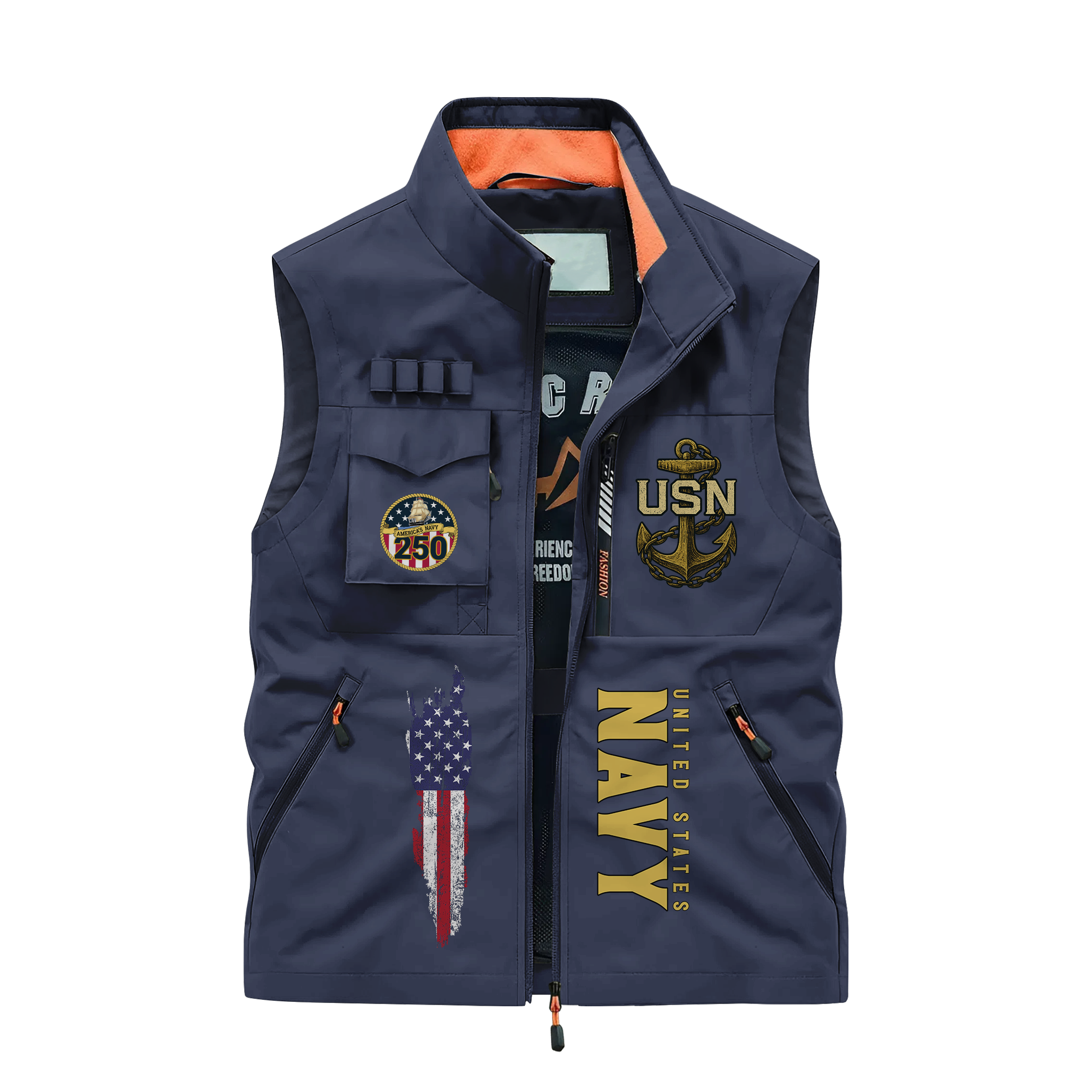 Navy 250th Anniversary Pocket Vest