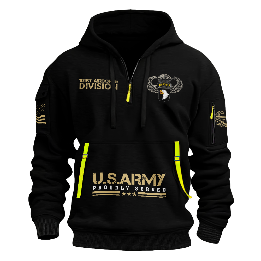 Only The Finest Served In 101st Airborne Division Quarter Zip Hoodie