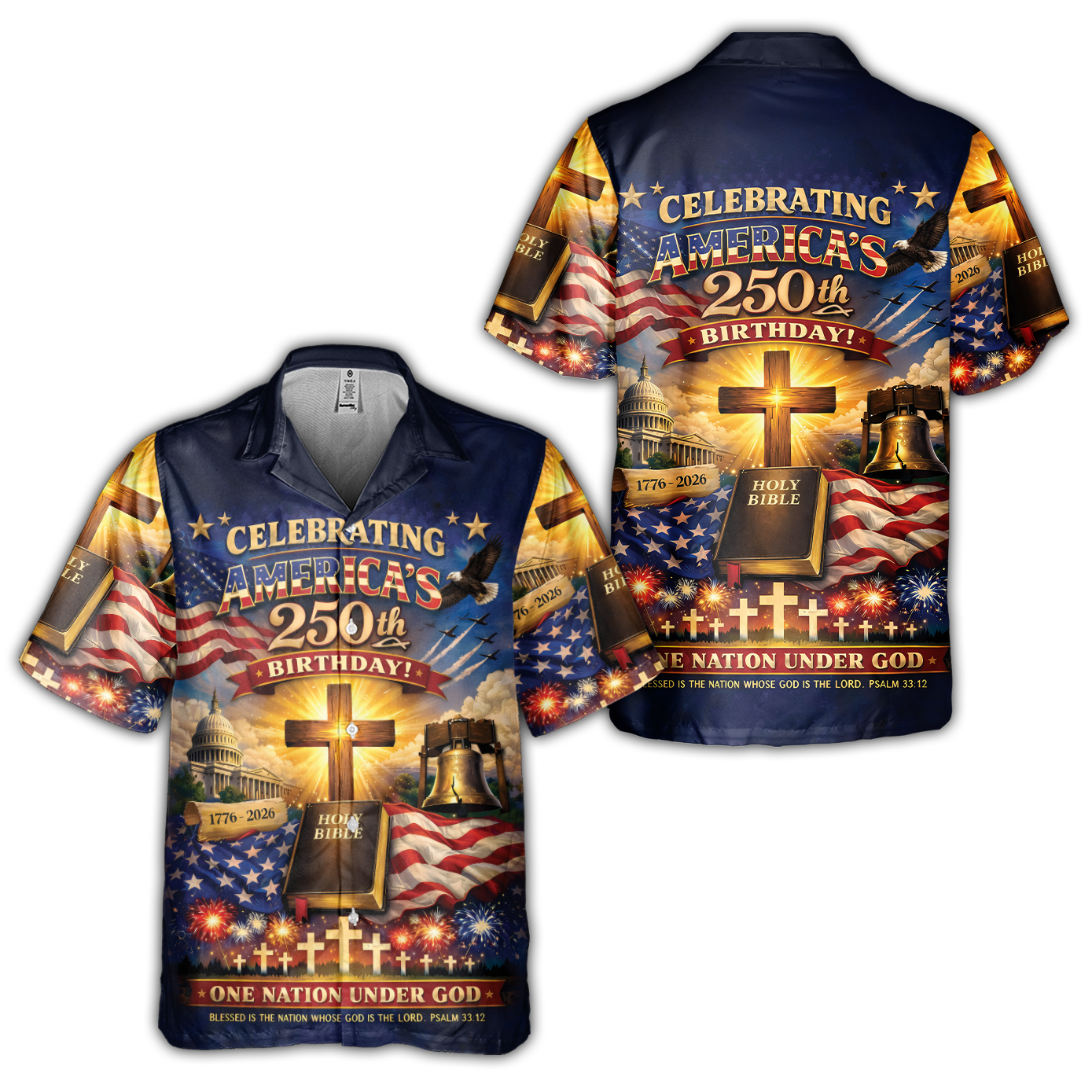 America 250 Years of Freedom Cuban Shirt
