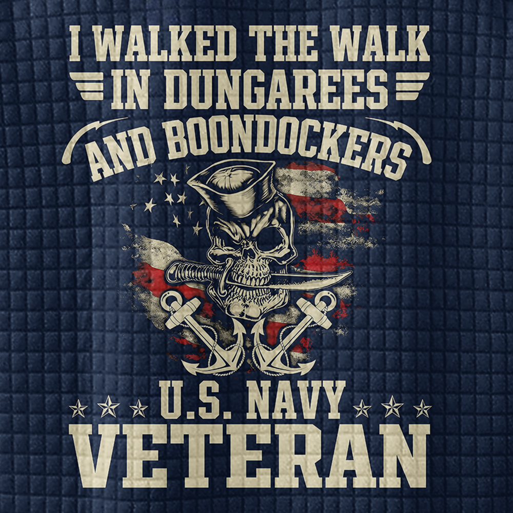 Personalizable Navy I Walked The Walk Waffle Stand Collar Sweatshirt