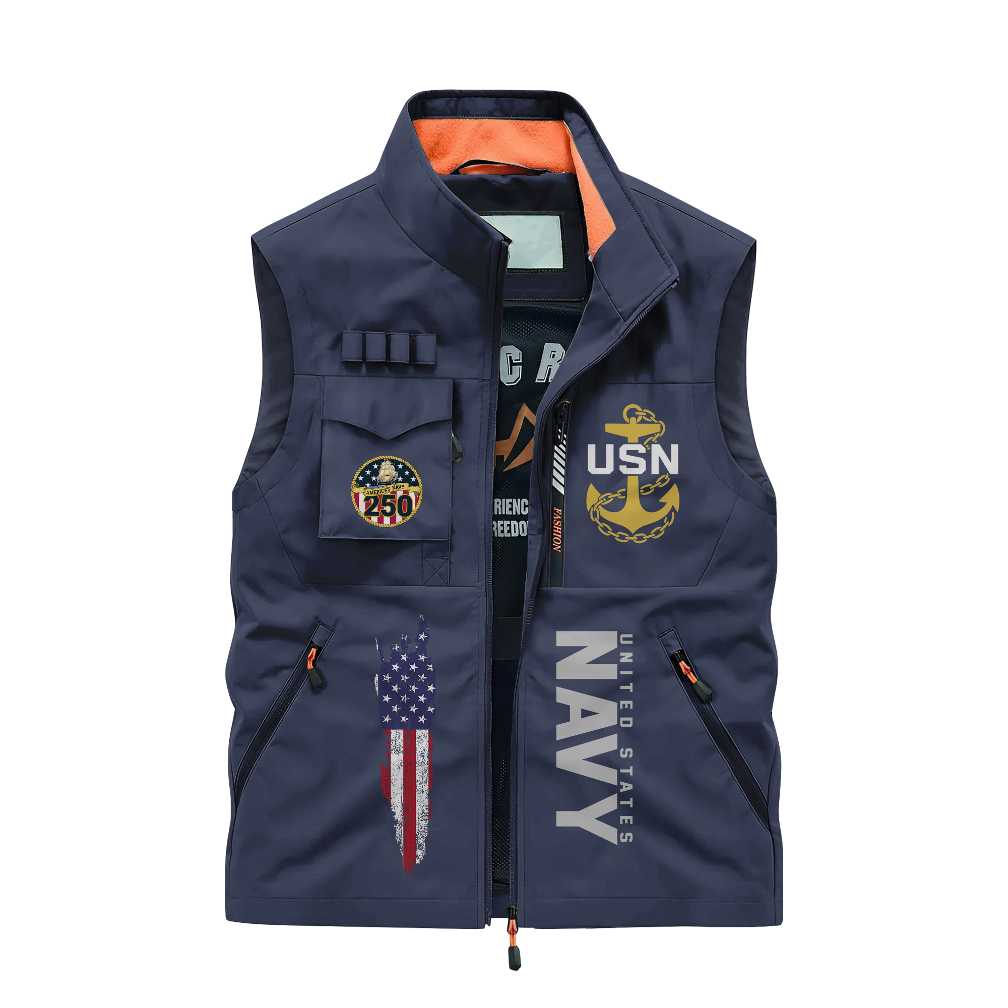 Navy 250th Anniversary Pocket Vest