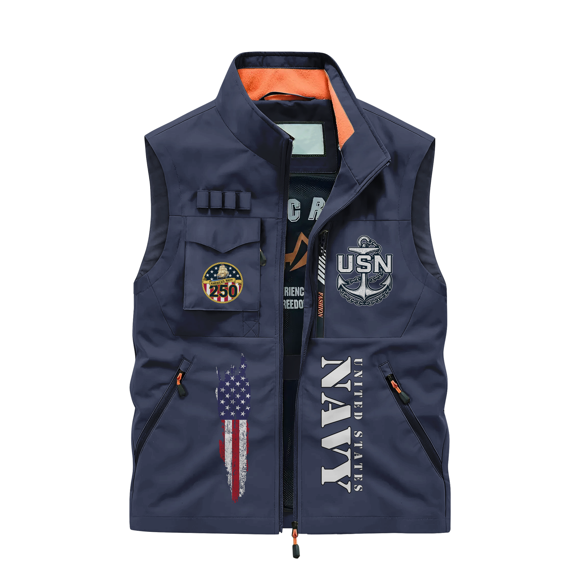 Navy 250th Anniversary Pocket Vest