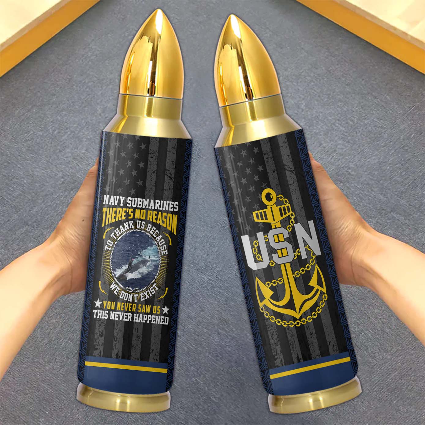 Navy Submarine There's No Reason To Thank Us Bullet Tumbler